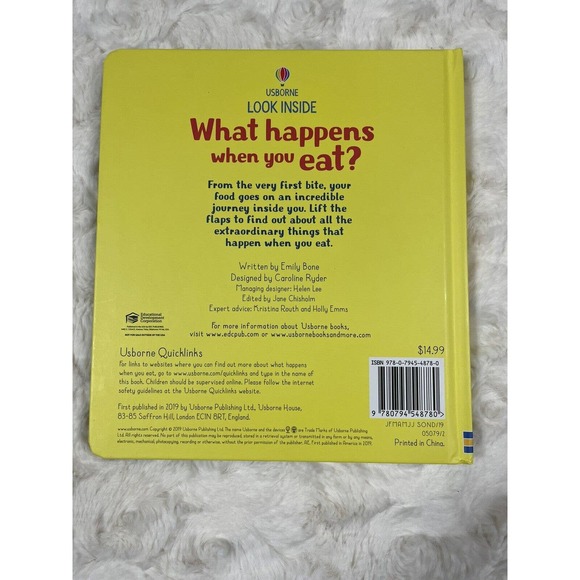 Usborne Look Inside What Happens When You Eat (Board Book) - Picture 3 of 3